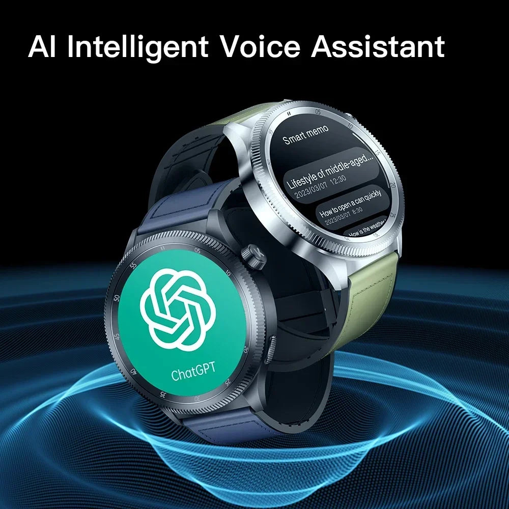 KUMI Gear GT3 AMOLED Smart Watch - AI Voice and Bluetooth Calling