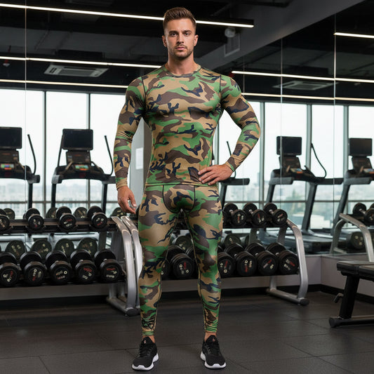 Men's Combat Camouflage Thermal Underwear Set - Winter Base Layer Compression Sports Set