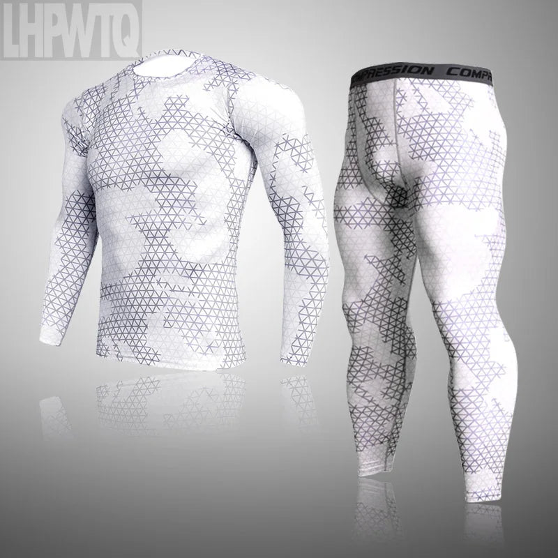 Men's Combat Camouflage Thermal Underwear Set - Winter Base Layer Compression Sports Set