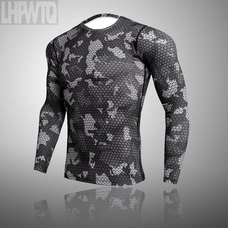 Men's Combat Camouflage Thermal Underwear Set - Winter Base Layer Compression Sports Set