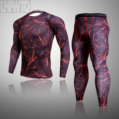 Men's Combat Camouflage Thermal Underwear Set - Winter Base Layer Compression Sports Set