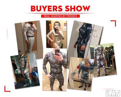 Men's Combat Camouflage Thermal Underwear Set - Winter Base Layer Compression Sports Set