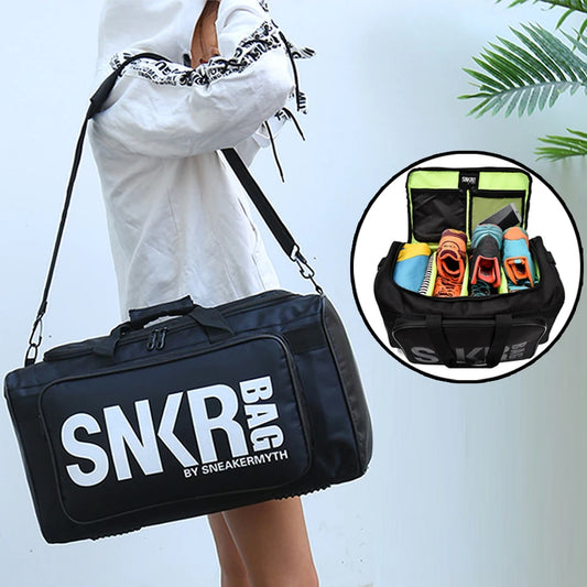 Large Multi-Compartment Sports Duffle - Waterproof Sneaker Gym Bag