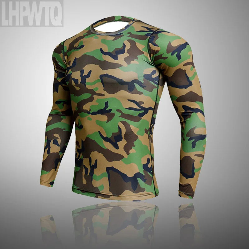 Men's Combat Camouflage Thermal Underwear Set - Winter Base Layer Compression Sports Set