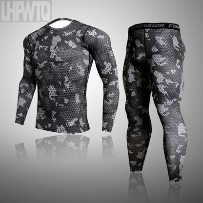 Men's Combat Camouflage Thermal Underwear Set - Winter Base Layer Compression Sports Set