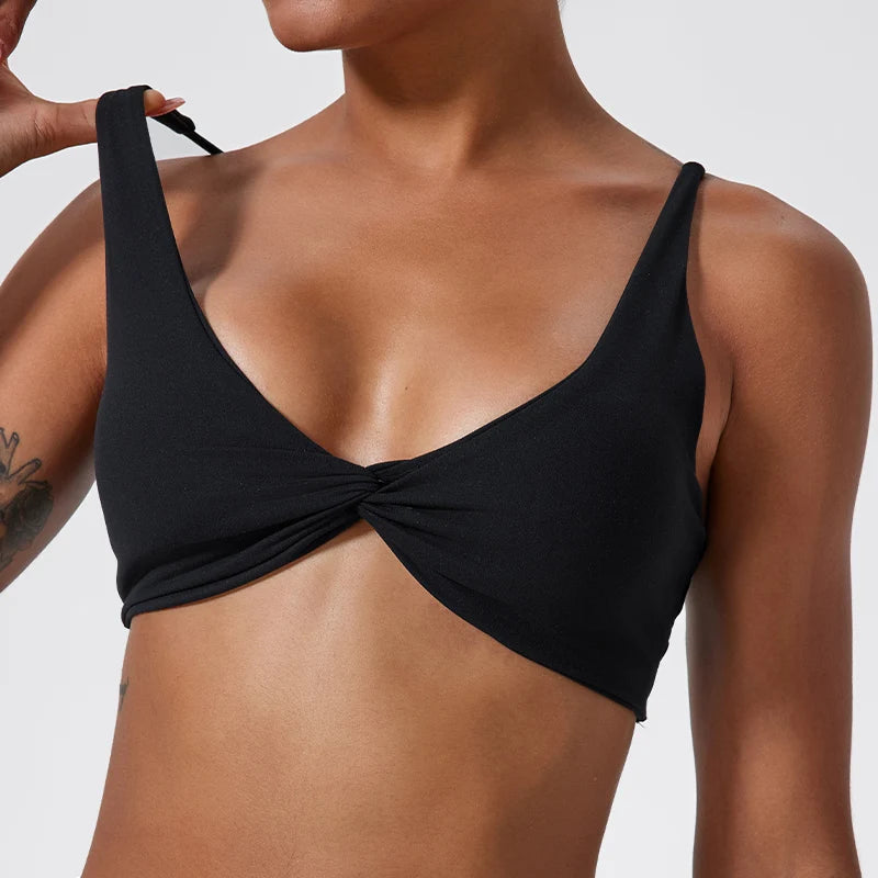 Women's Shockproof Sports Bra - Push-Up Gym Top with Quick-Dry Technology