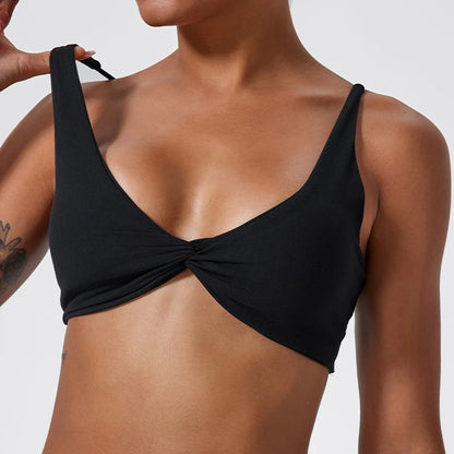 Women's Shockproof Sports Bra - Push-Up Gym Top with Quick-Dry Technology