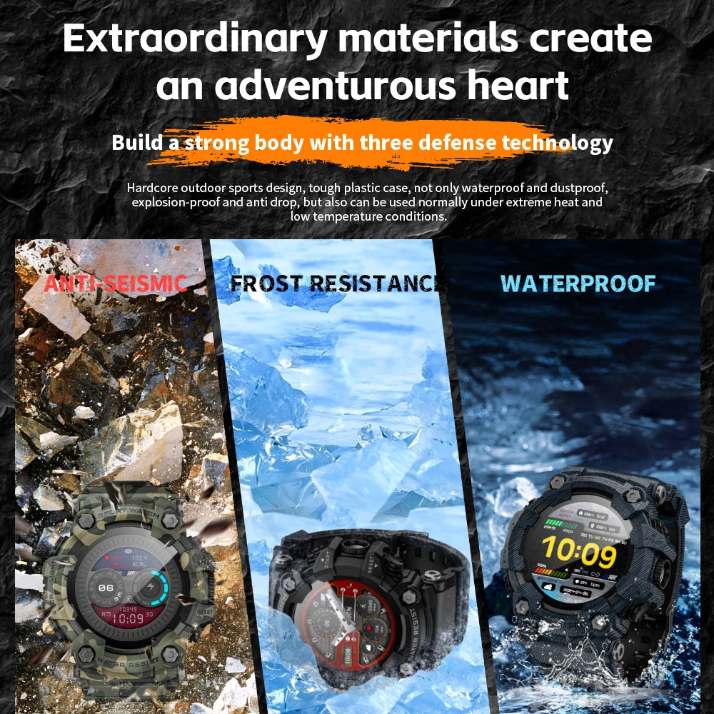 LOKMAT Attack-GT Rugged Smart Watch - Waterproof with Flashlight