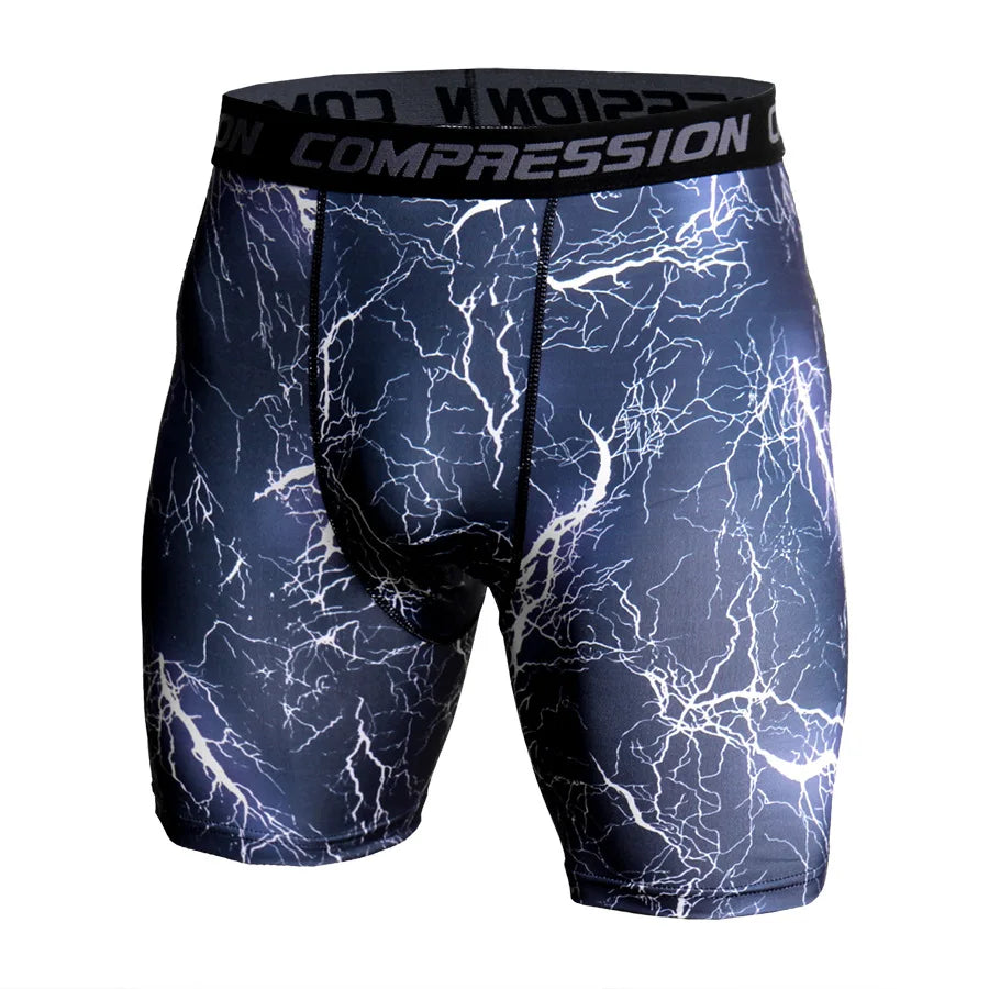 Men's Compression Shorts - 3D Camo Print Performance Tights for Gym & Running
