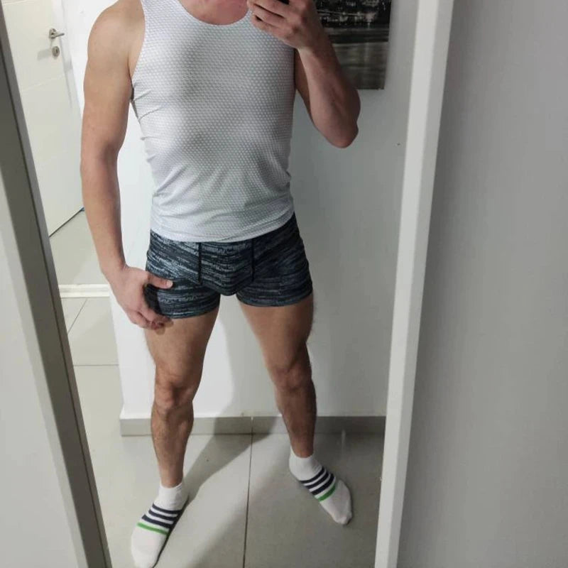 Men's Compression Shorts - 3D Camo Print Performance Tights for Gym & Running