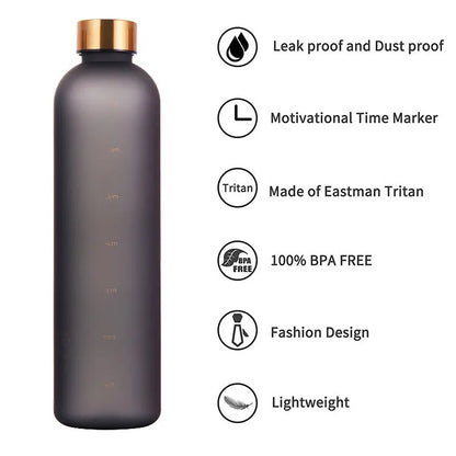 Motivational Water Bottle - Time Marker and Leak-Resistant Hydration