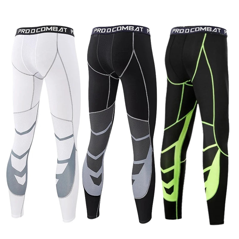 Men's Dry-Fit Compression Trousers - High-Stretch Gym Leggings