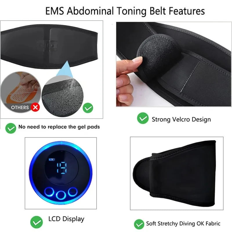 EMS Slimming Belt - Targeted Core Toning and Massage