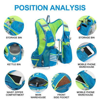 8L Hydration Running Vest - Lightweight Marathon Backpack