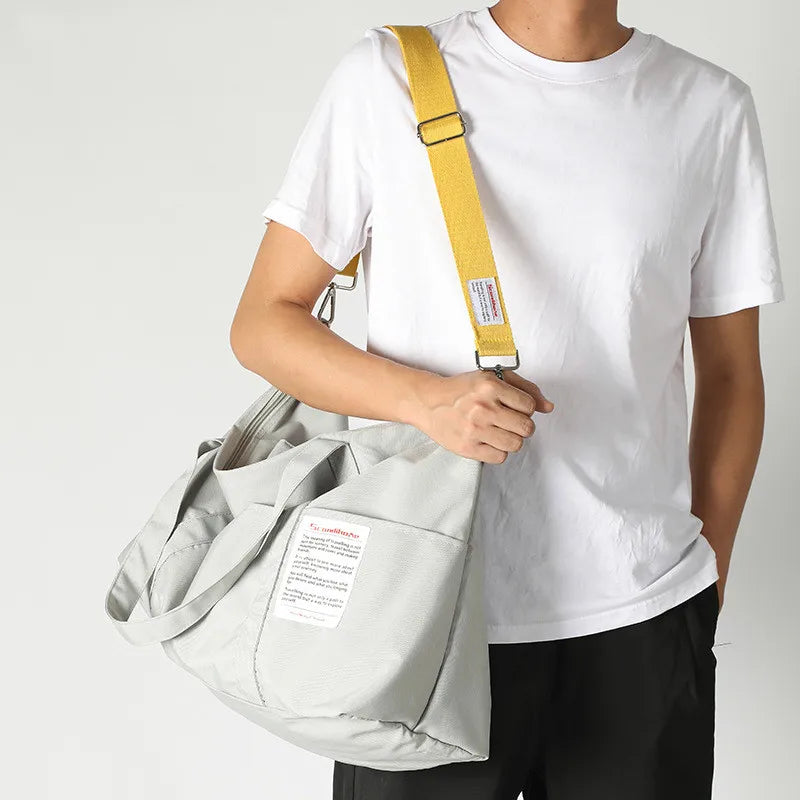 Foldable Canvas Gym Tote Bag - Waterproof Large Capacity Duffle