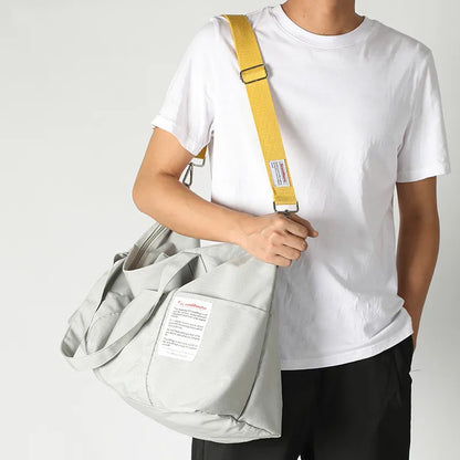 Foldable Canvas Gym Tote Bag - Waterproof Large Capacity Duffle