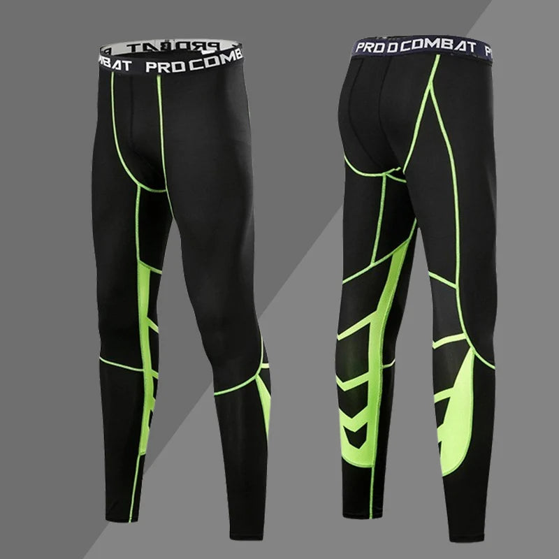 Men's Dry-Fit Compression Trousers - High-Stretch Gym Leggings