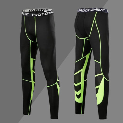 Men's Dry-Fit Compression Trousers - High-Stretch Gym Leggings