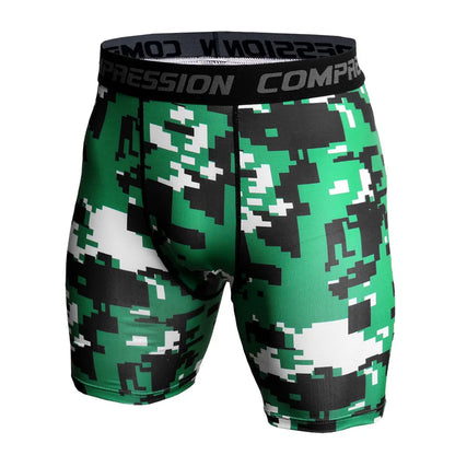 Men's Compression Shorts - 3D Camo Print Performance Tights for Gym & Running