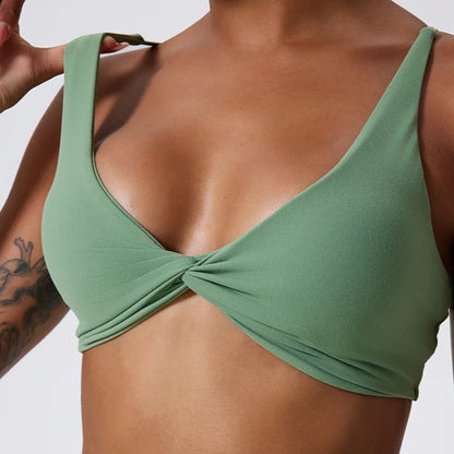 Women's Shockproof Sports Bra - Push-Up Gym Top with Quick-Dry Technology