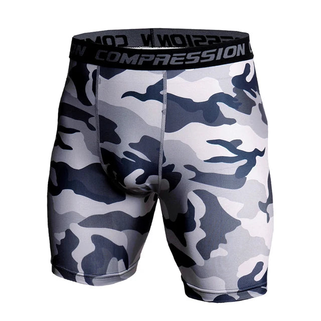 Men's Compression Shorts - 3D Camo Print Performance Tights for Gym & Running