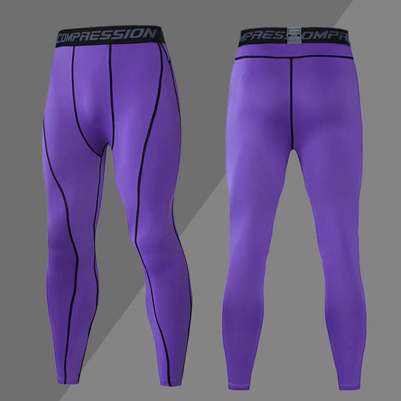 Men's Dry-Fit Compression Trousers - High-Stretch Gym Leggings