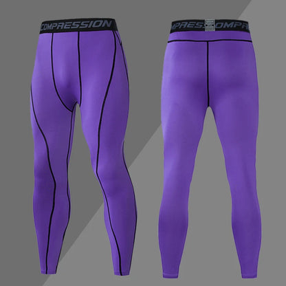 Men's Dry-Fit Compression Trousers - High-Stretch Gym Leggings