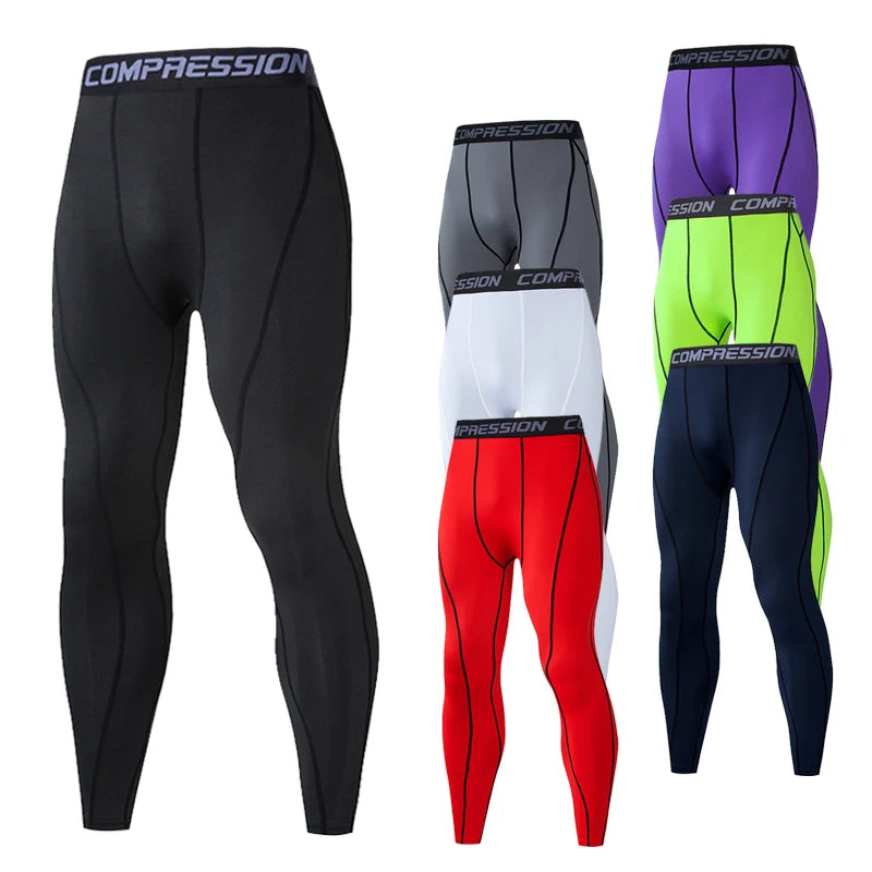 Men's Dry-Fit Compression Trousers - High-Stretch Gym Leggings