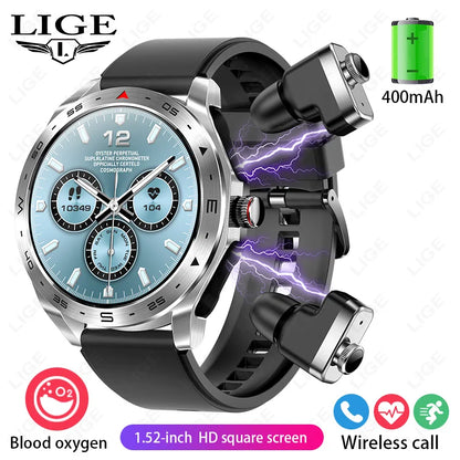 LIGE 2-in-1 Smart Watch with Earbuds - AMOLED Fitness Tracker