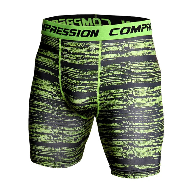 Men's Compression Shorts - 3D Camo Print Performance Tights for Gym & Running