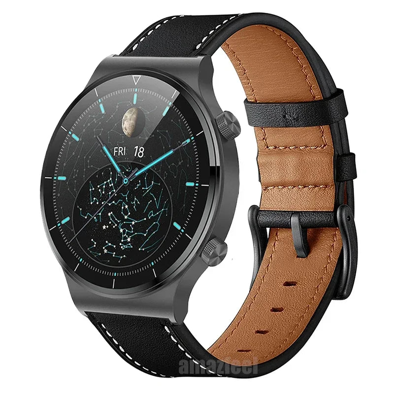 Genuine Leather Watch Strap - Replacement Band for Smartwatches