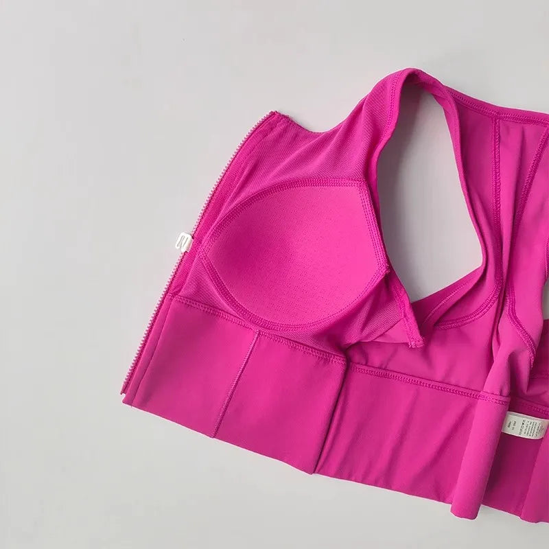 Front-Zip Sports Bra - High Support and Easy On and Off