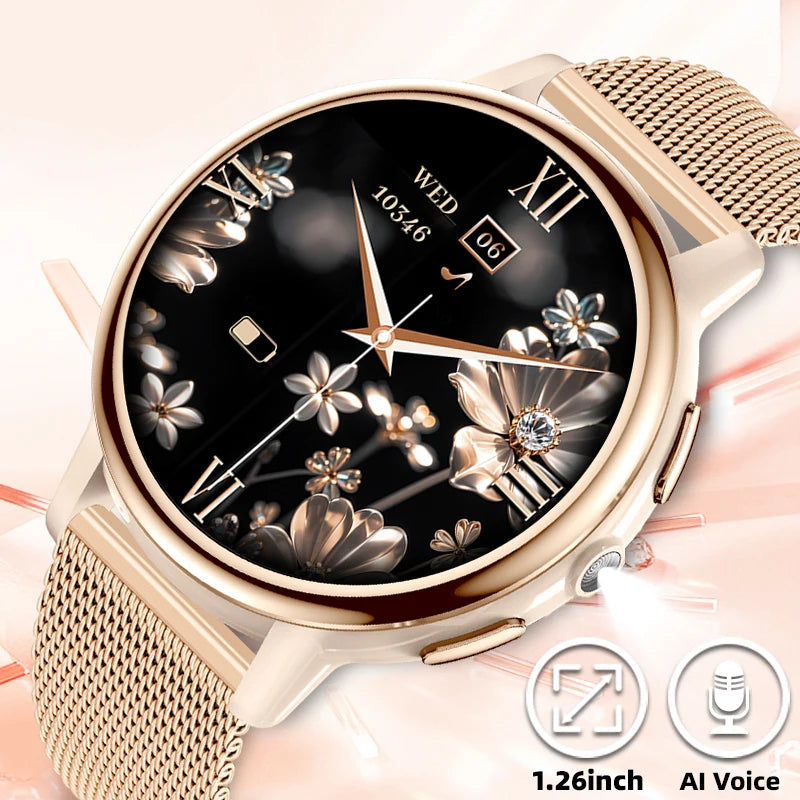 1.26 inch AMOLED Smart Watch for Women - Waterproof Fitness Tracker