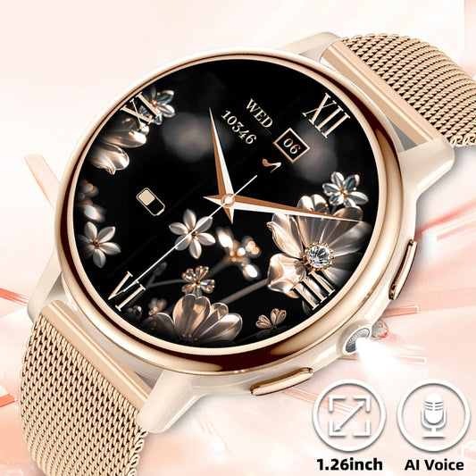 1.26 inch AMOLED Smart Watch for Women - Waterproof Fitness Tracker