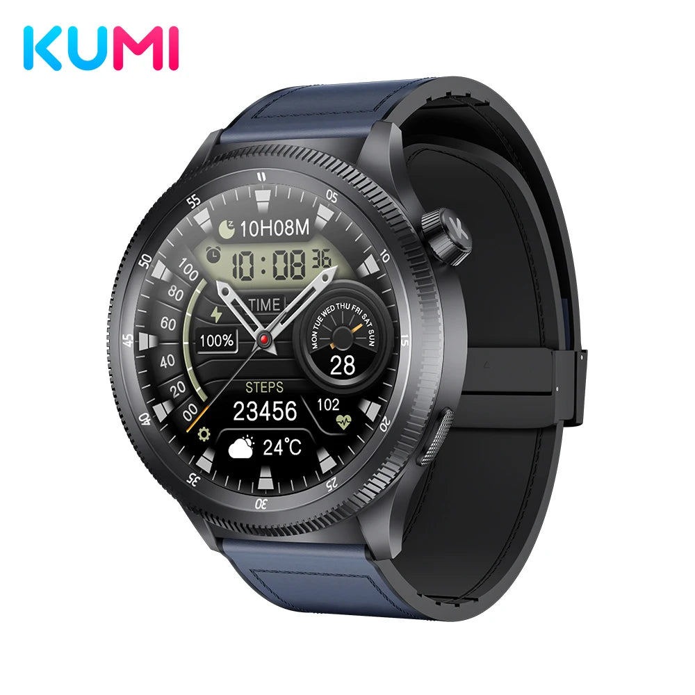 KUMI Gear GT3 AMOLED Smart Watch - AI Voice and Bluetooth Calling