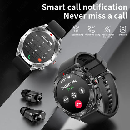 LIGE 2-in-1 Smart Watch with Earbuds - AMOLED Fitness Tracker