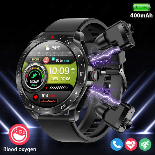 LIGE 2-in-1 Smart Watch with Earbuds - AMOLED Fitness Tracker