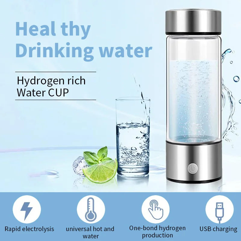 Portable Hydrogen Water Bottle About 420 ML - Hydrogen-rich Water