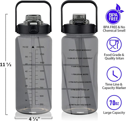 Motivational Water Bottle - Time Marker and Leak-Resistant Hydration