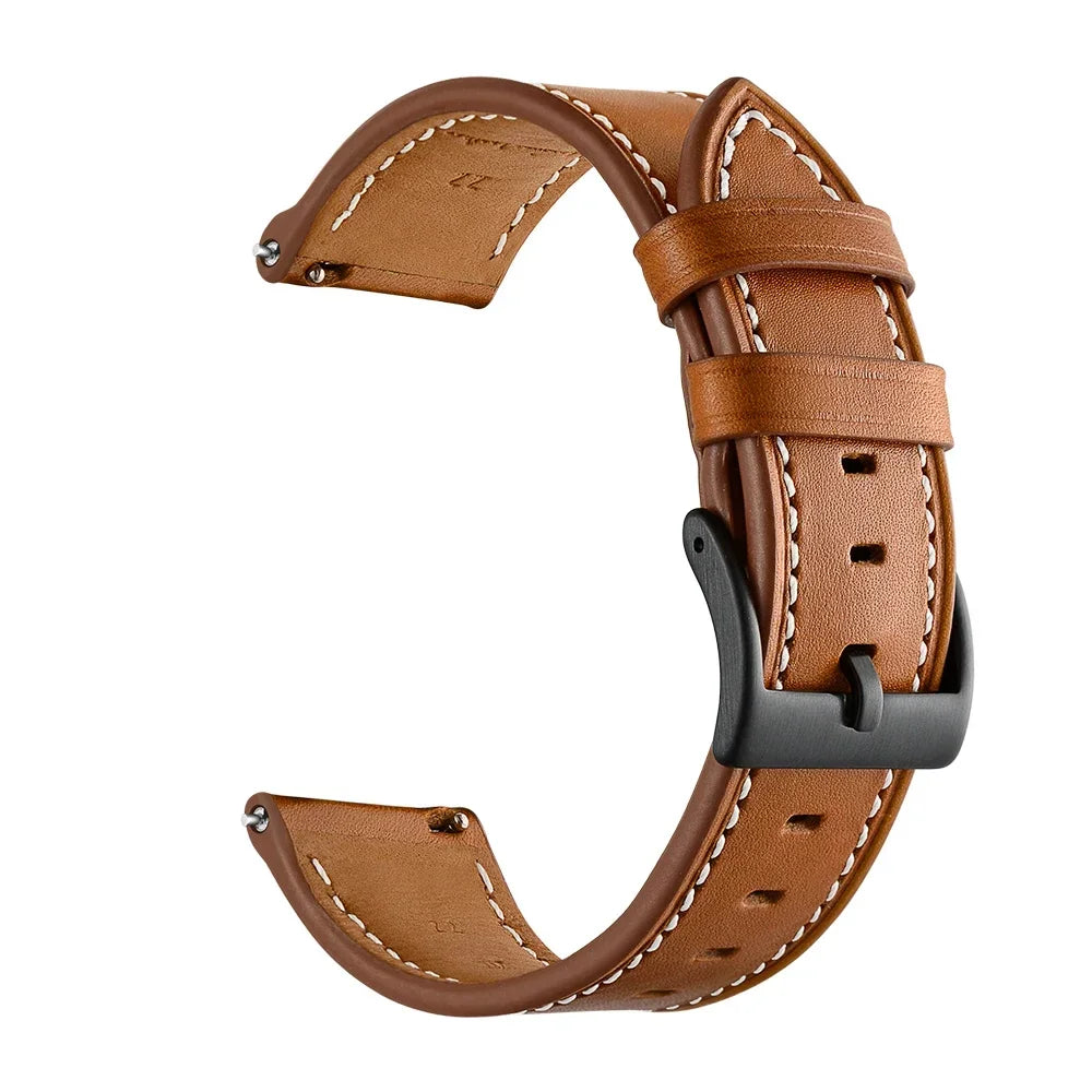 Genuine Leather Watch Strap - Replacement Band for Smartwatches