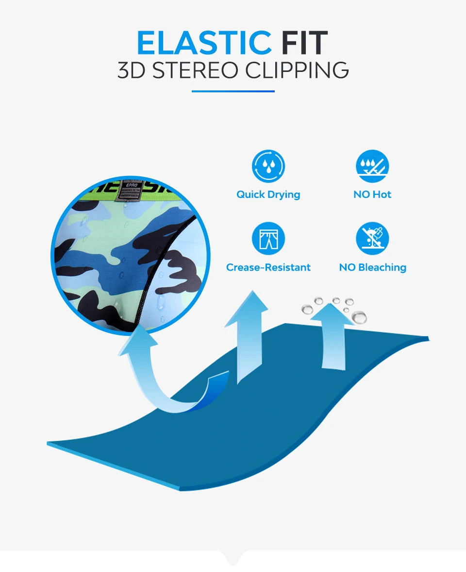 Men's Compression Shorts - 3D Camo Print Performance Tights for Gym & Running