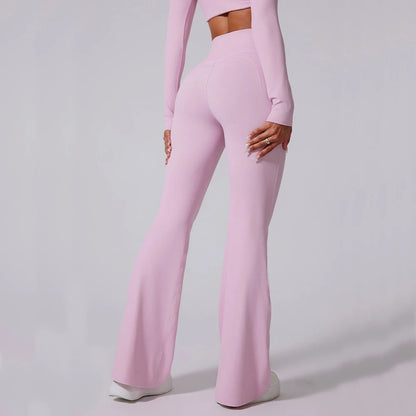 Flared Yoga Pants - High Waist Support and Stretch Comfort