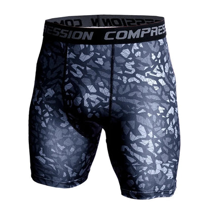Men's Compression Shorts - 3D Camo Print Performance Tights for Gym & Running