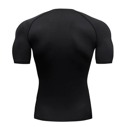 Men's Bat Print Compression Shirt - Performance Running & Gym T-Shirt