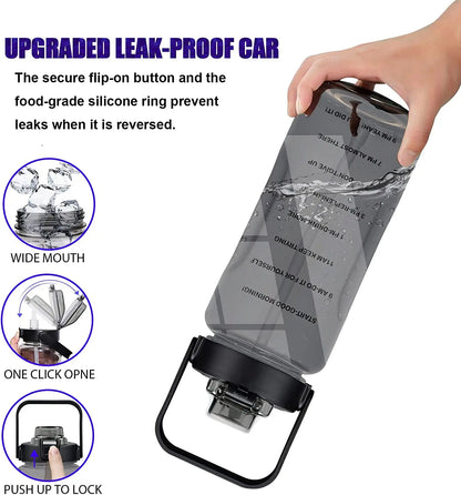 Motivational Water Bottle - Time Marker and Leak-Resistant Hydration