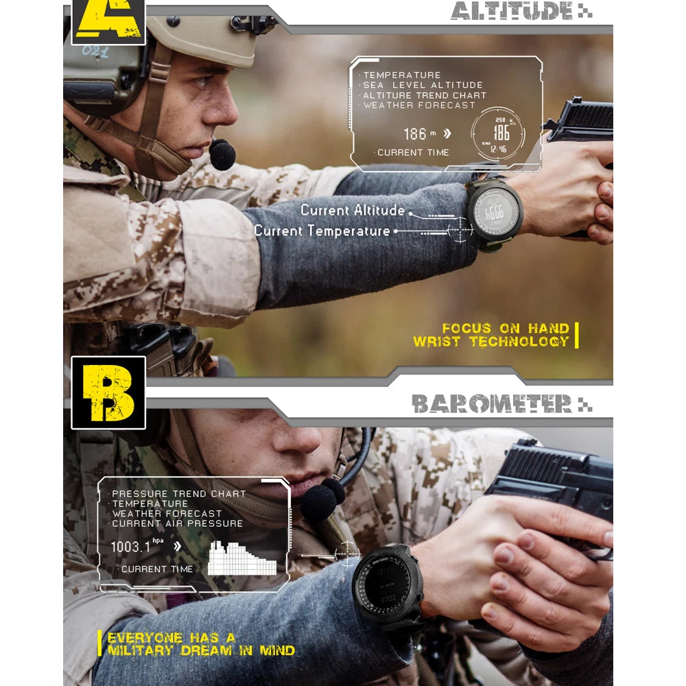 North Edge Military Sport Watch - Altimeter Barometer Compass