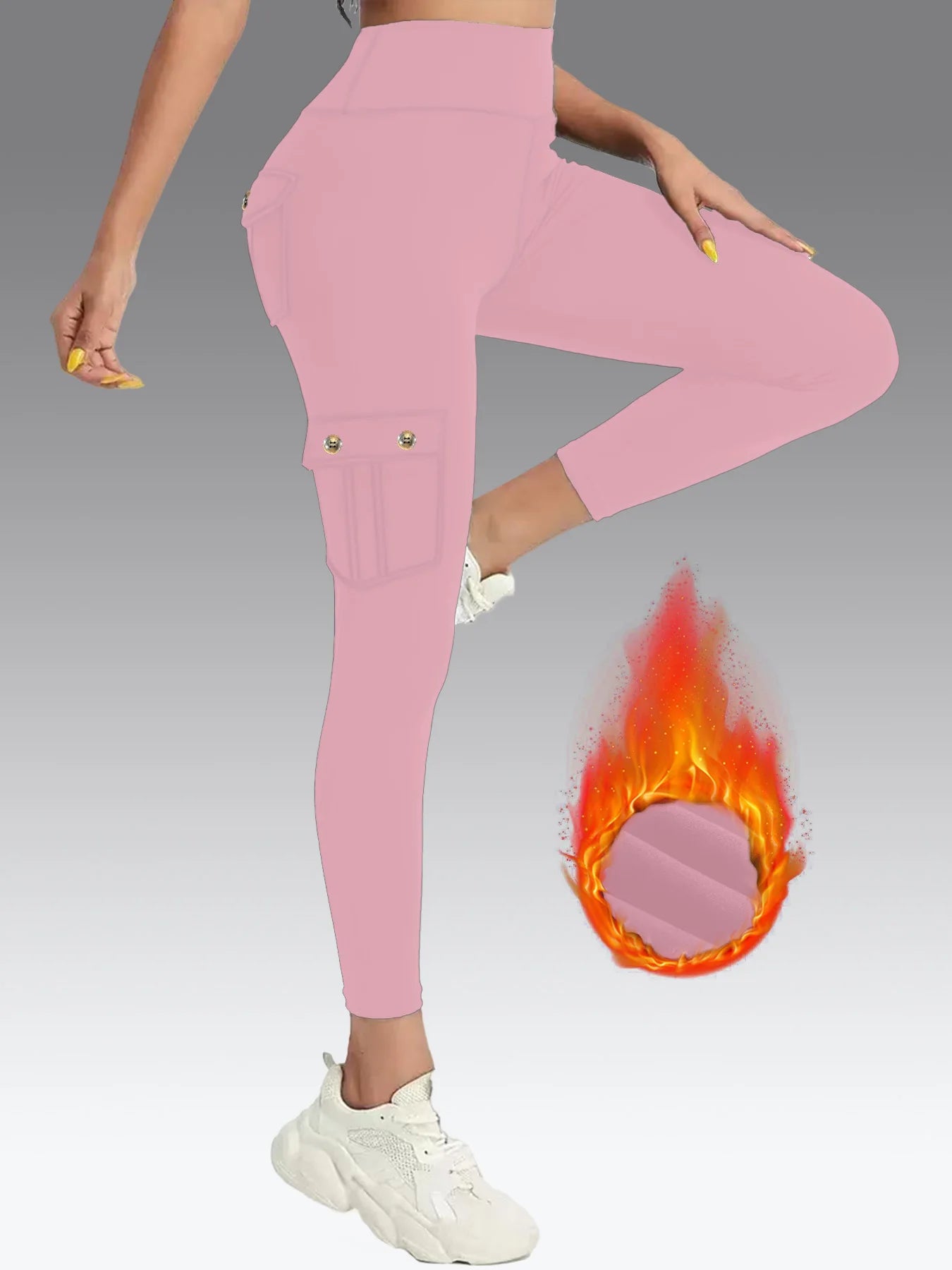 Cropped Cargo Leggings - Pocketed Comfort and Support