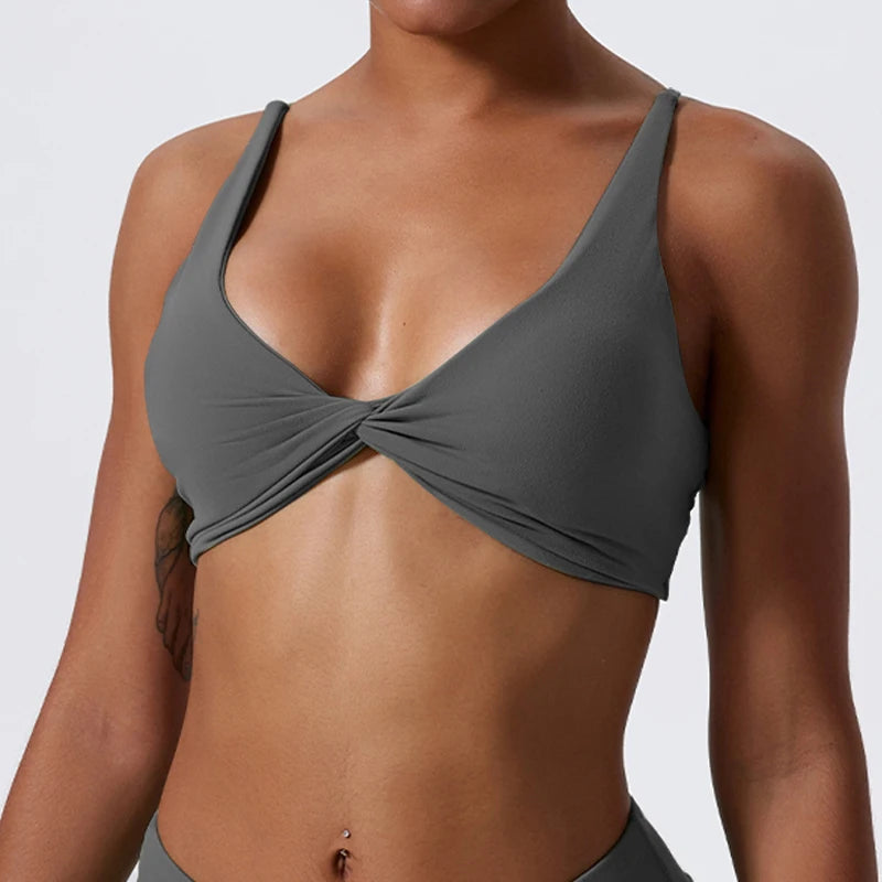 Women's Shockproof Sports Bra - Push-Up Gym Top with Quick-Dry Technology