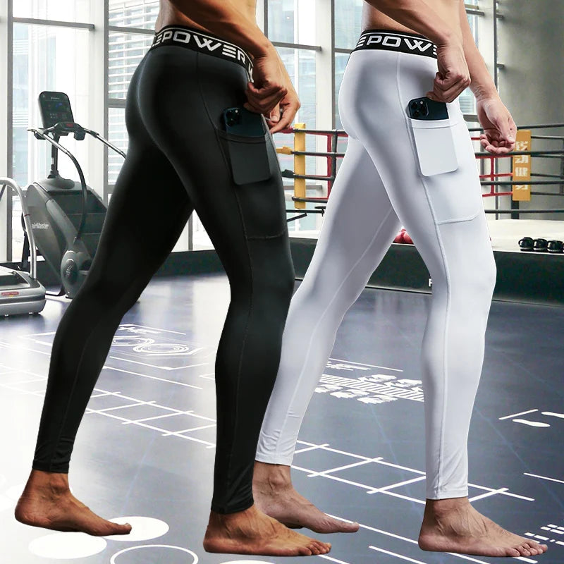 Men's Dry-Fit Compression Trousers - High-Stretch Gym Leggings