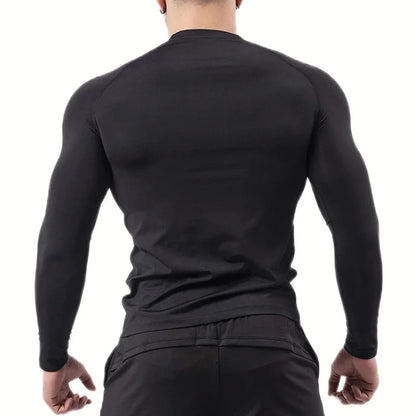 Men's Spider Print Long Sleeve Compression Shirt